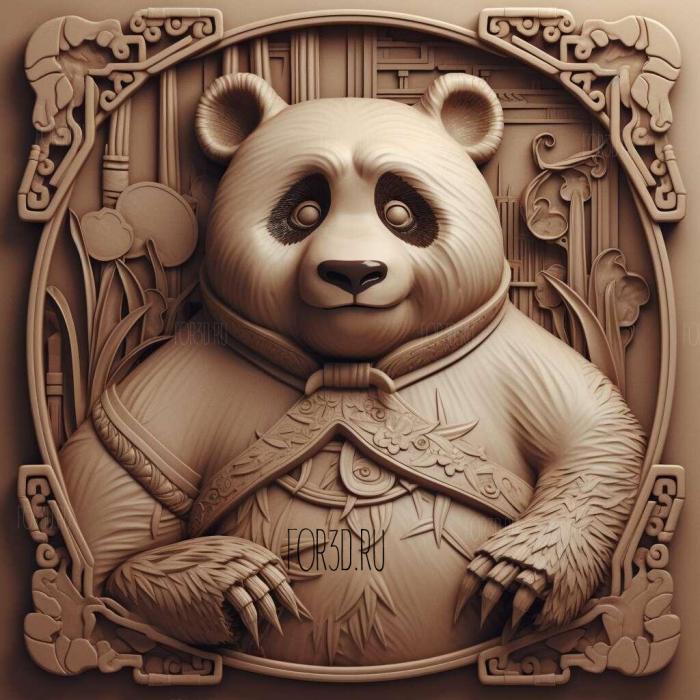 Kung fu panda 3 stl model for CNC